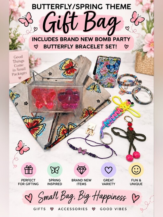 Other - 13pc Butterfly Gift Set includes BRAND NEW BOMB PARTY BUTTERFLY STACK BRACELETS!